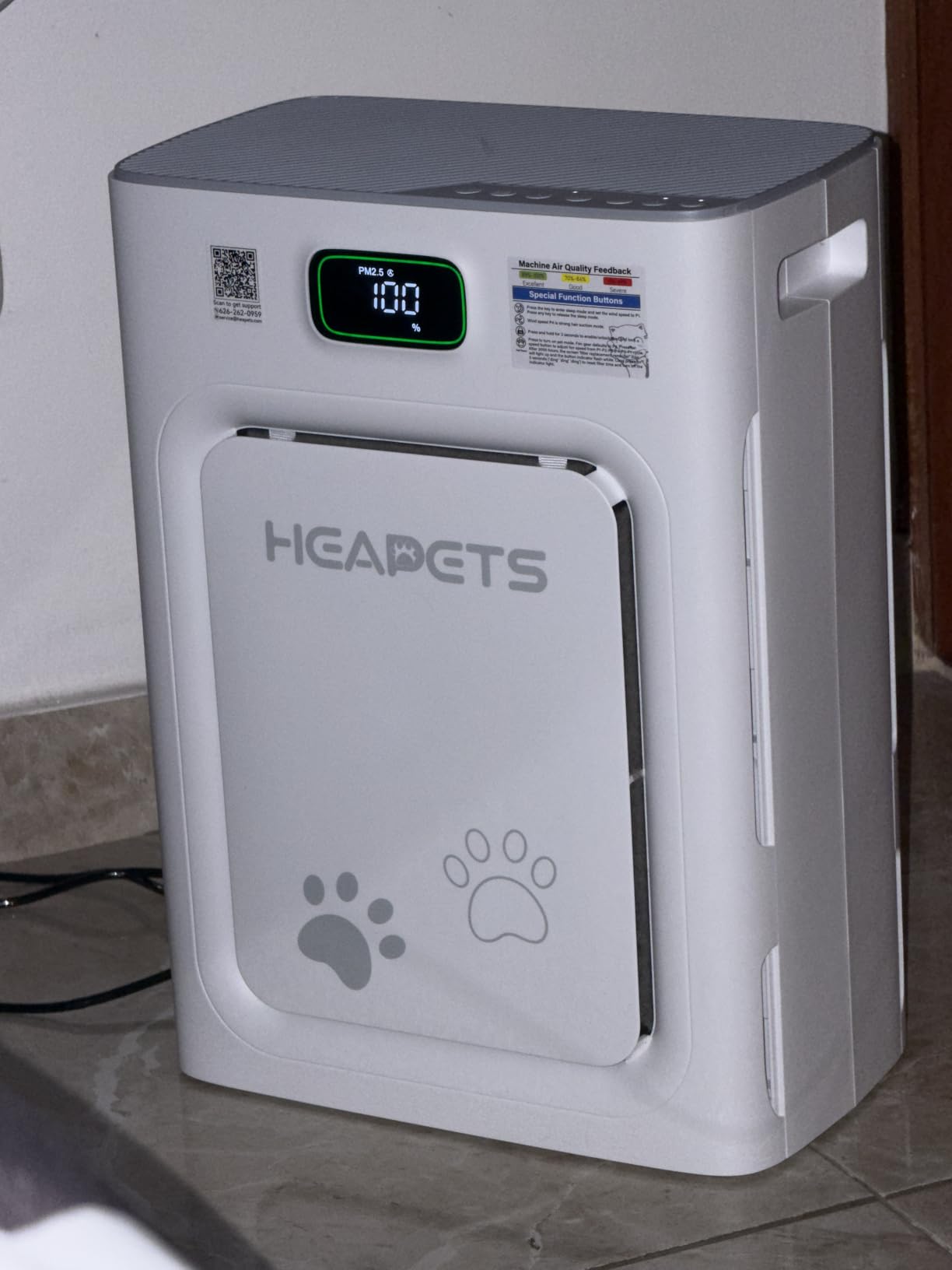 Pet Air Purifier for Home Large Room 2500 Sq Ft, H13 HEPA Double-Sided Filter with Washable Pre-filter, Adsorbs Pet Hair Dander Odor Allergies Smoke Dust,PM2.5 Air Quality Monitor,Auto Mode,P358 Grey customer photo 1