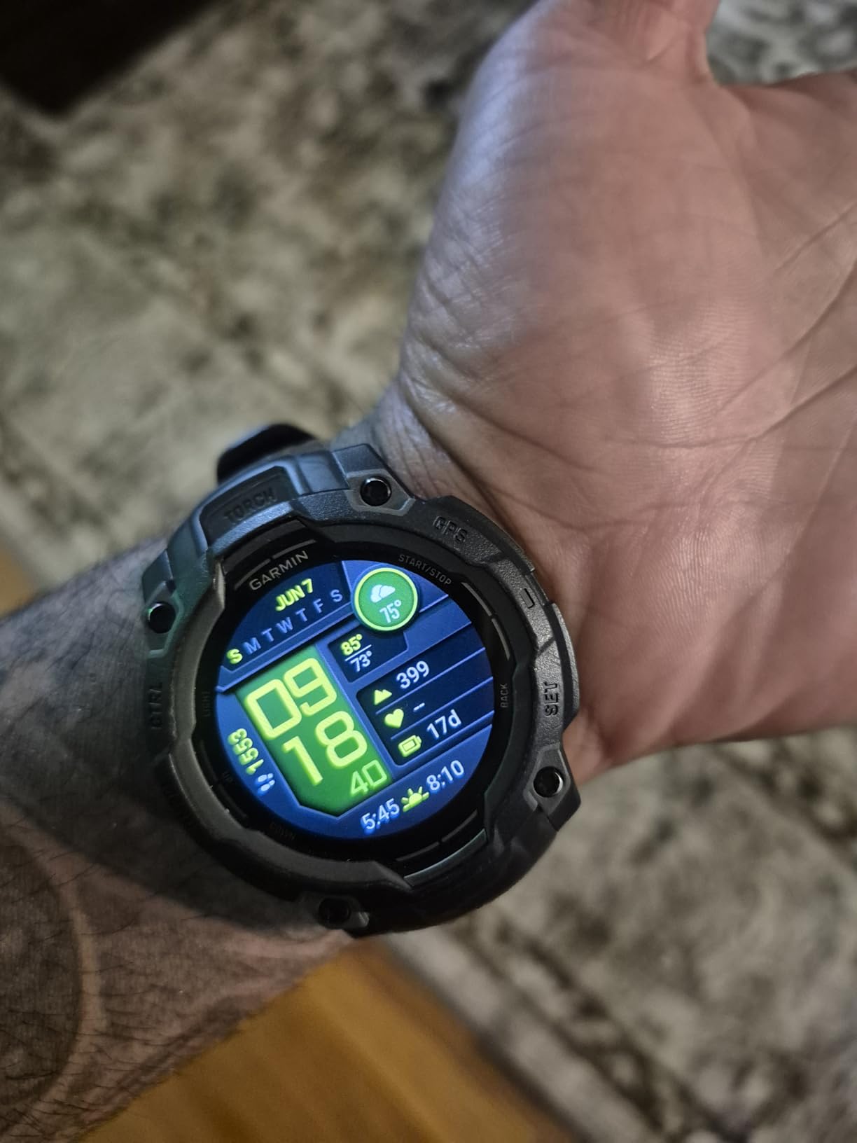 Garmin Instinct® 3 AMOLED, Rugged GPS Smartwatch, 45mm, Black customer photo 1