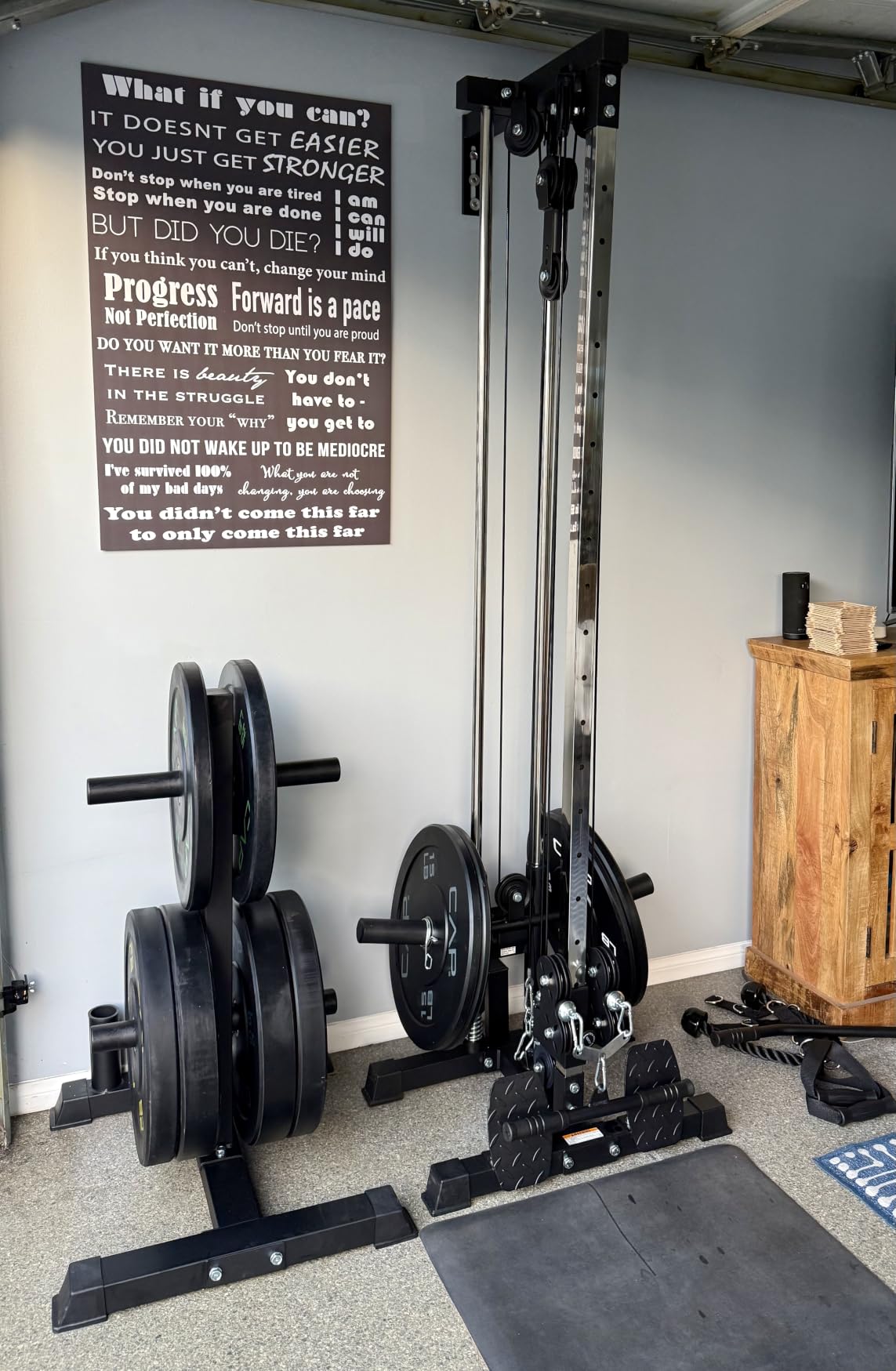 Mikolo Wall Mount Cable Station, Cable Crossover Machine with Dual Pulley System and 19/27 Adjustable Positions for Home Gym Fitness Equipment customer photo 1