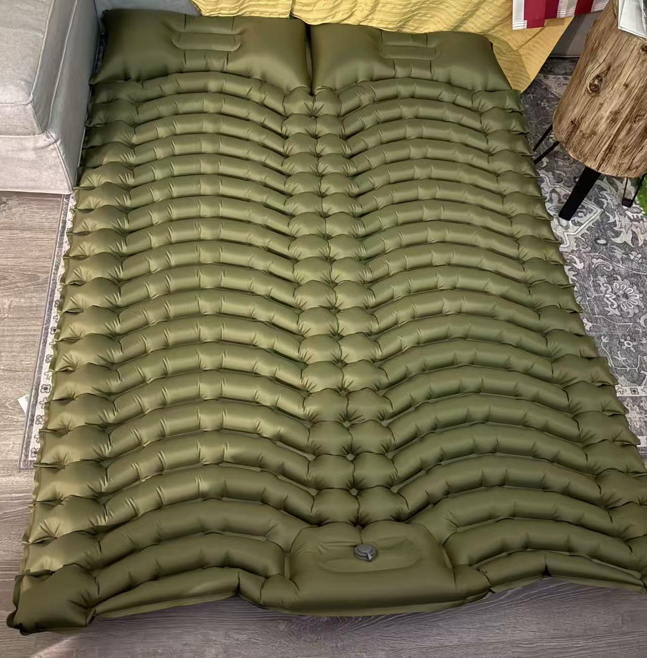 Double Camping Sleeping pad with Pillow & Built-in Foot Pump customer photo 1