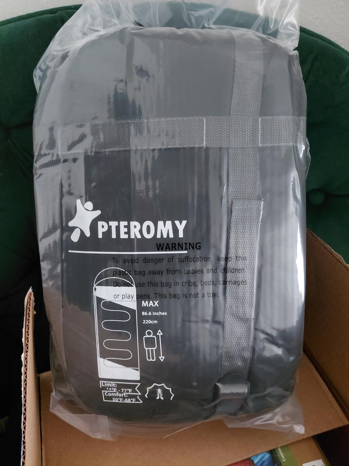 PTEROMY Sleeping Bags for Adults, Lightweight and Machine Washable, Water Resistant Backpacking Camping Sleeping Bag for Warm Cold Weather, Camping Essentials for Hiking Travel customer photo 2