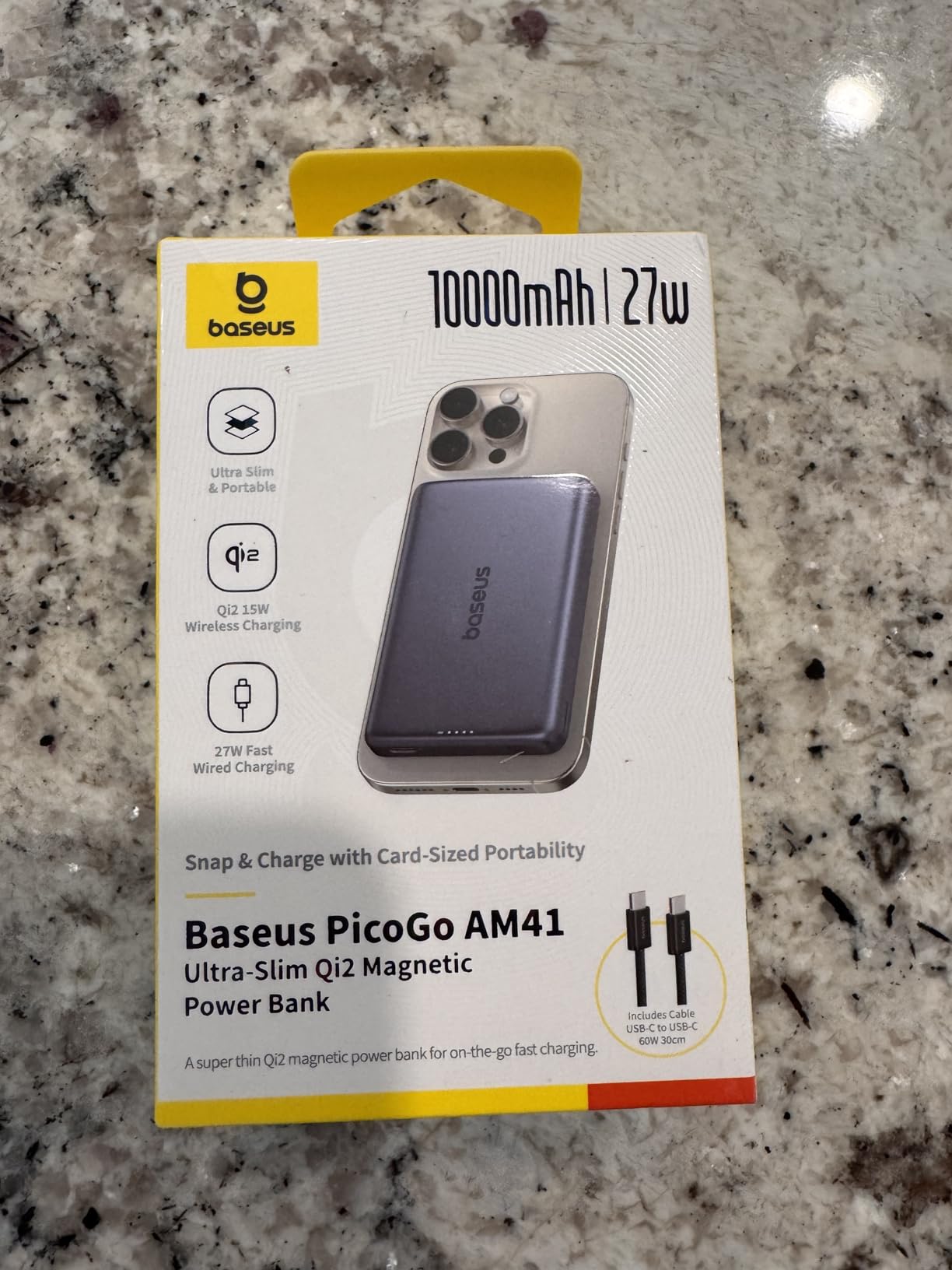 Baseus Picogo Magsafe Portable Charger, Qi2 15W 0.5