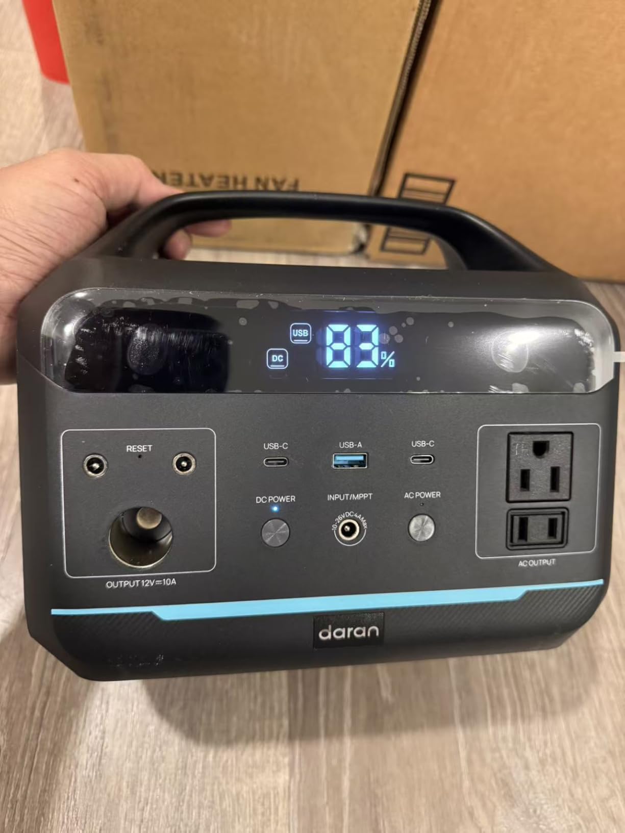 Daran Portable Power Station 600W(1200W Surge) - 288Wh Solar Generator LiFePO4 Battery with AC DC Outlets, 8.3LB Portable Charging Station for Camping, RV, Home, Emergency (Solar Optional) customer photo 1