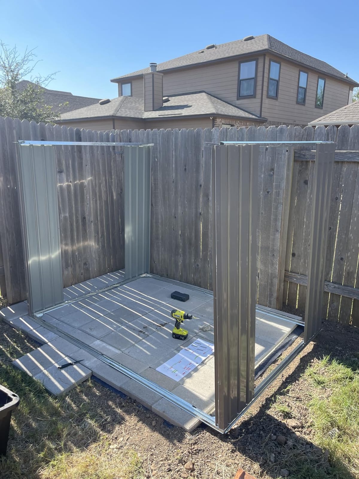 Aoxun 7.3'x5.3' Shed with Floor Galvanized Steel Outdoor Storage Shed Brown customer photo 2