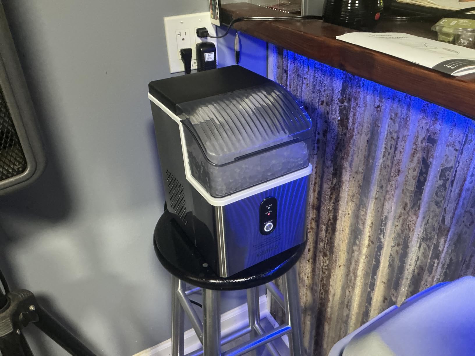 Kismile Nugget Ice Maker Countertop, 35 lbs/Day, Stainless Steel customer photo 1
