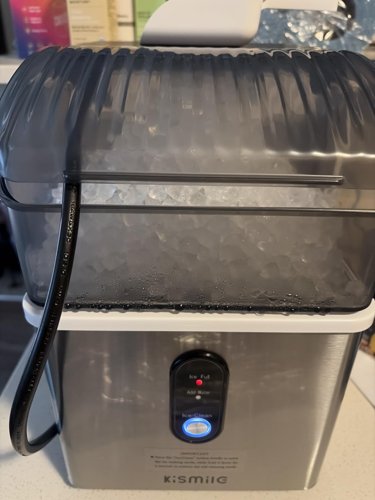 Kismile Nugget Ice Maker Countertop, 35 lbs/Day, Stainless Steel customer photo 2