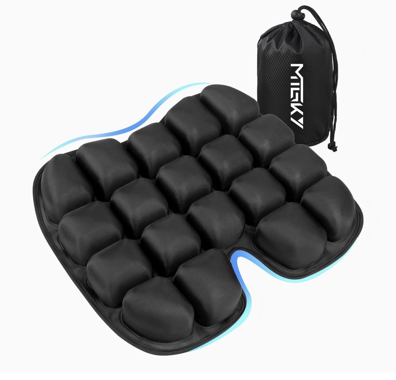 Upgrade Travel Seat Cushion for Airplane,Portable&Adjustable Air Seat Cushion,Coccyx Tailbone Pain Relief Chair Pad,Inflatable Cushion for Wheelchair, Travel,Driving,Office Work customer photo 2