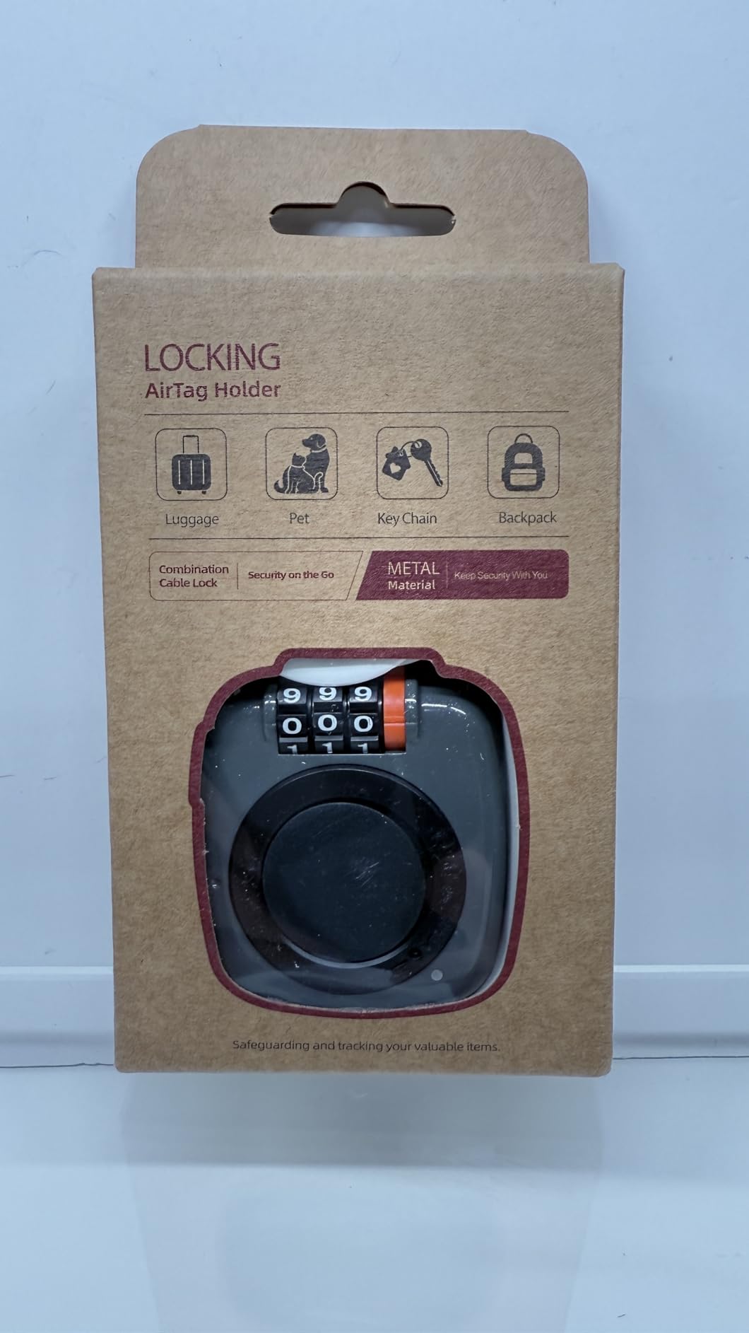 AirTag Holder for Luggage, Compatible with Apple Air Tag Case, Combination Lock Air Tag Holder for Suitcase, Backpack, Locker, Travel Safe, Metal GPS Tracker Case, Anti-Theft Cable Lock customer photo 2