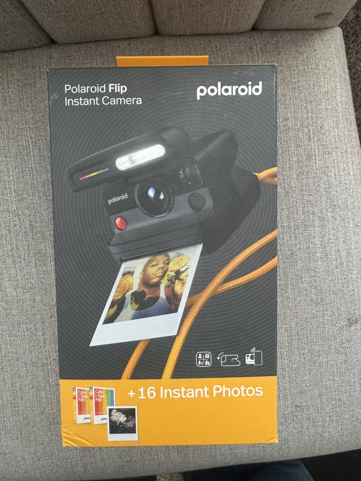 Polaroid Flip Instant Camera + Color Film Bundle (16 Photos Included) - Black (6565) - Hyperfocal 4-Lens System, Sonar autofocus, and Sence Analysis with Bluetooth paired Companion app customer photo 1