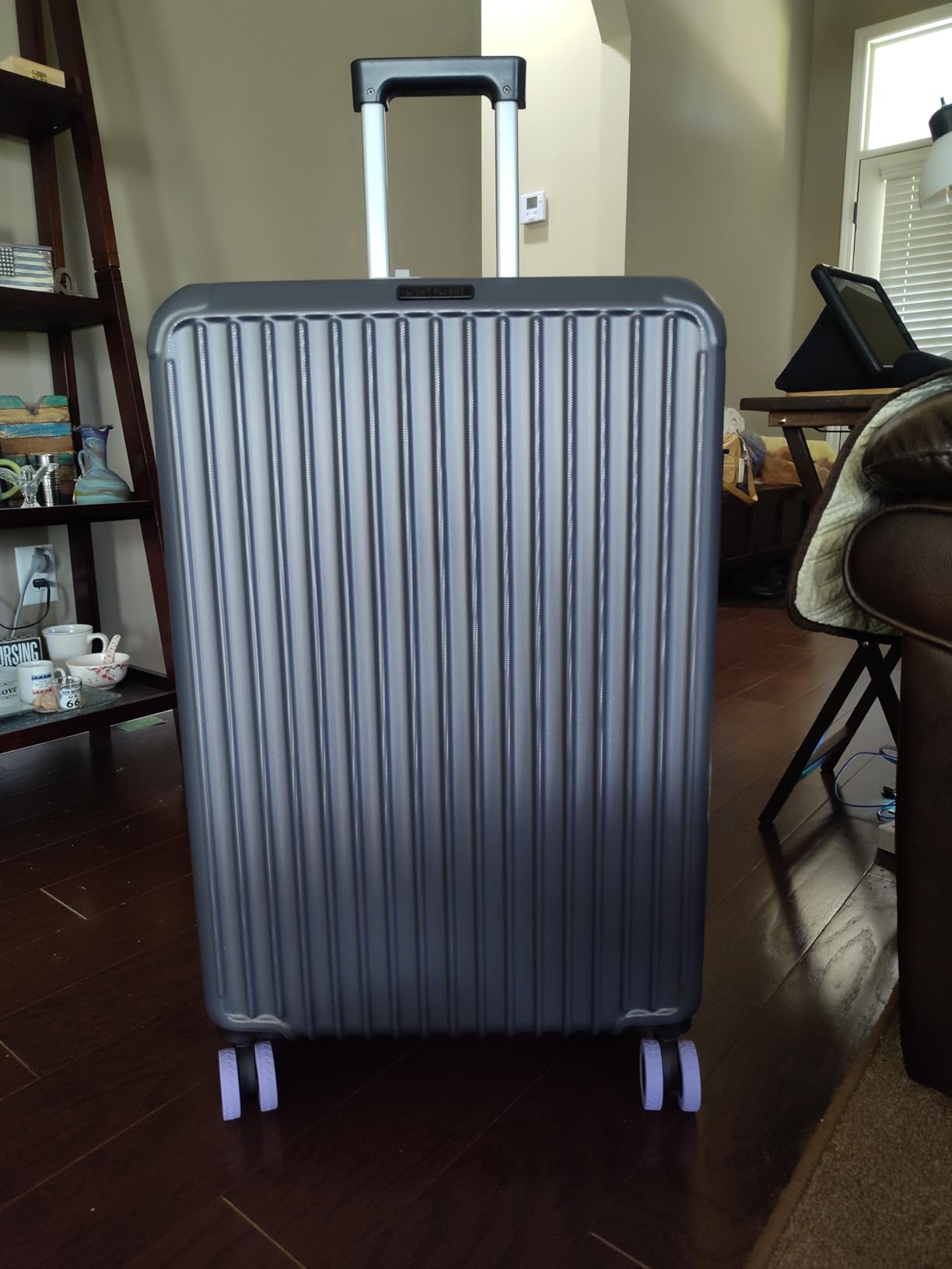 LIGHT FLIGHT 20 Inch Carry On Luggage 22x14x9 Airline Approved, Royal Blue | Durable ABS hardshell suitcase with TSA lock, 20% expandable capacity from 35L to 42L, silent 360 spinner wheels customer photo 1