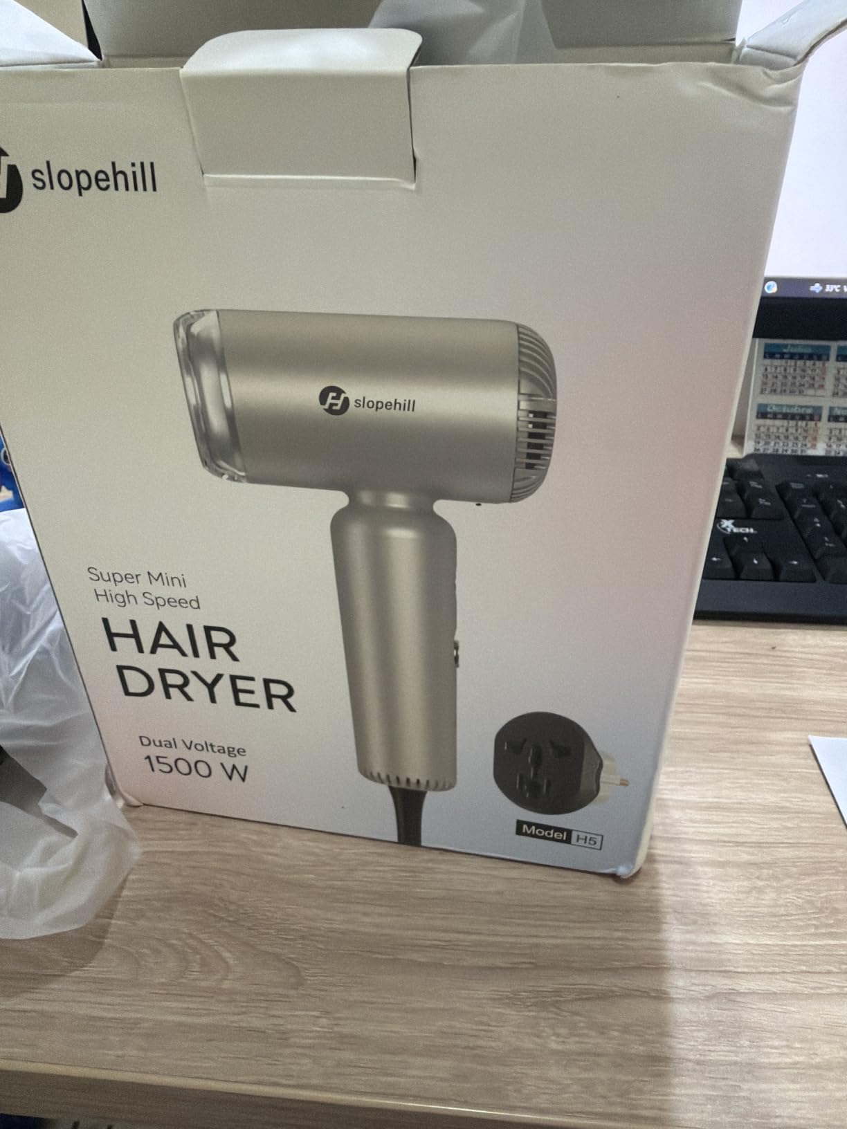 slopehill Dual Voltage Travel Hair Dryer with Diffuser, Ionic, 1500W, Gold customer photo 2