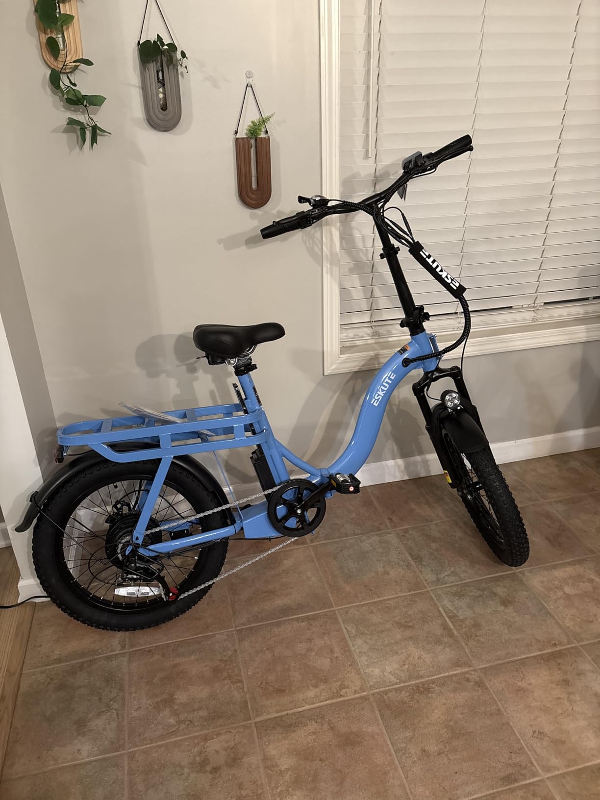 ESKUTE Electric Bike for Adults – 1200W Peak Motor, Folding 20x3 Fat Tire E‑Bike, 48V 13Ah Battery, Step‑Through Cargo Fold Ebike, NFC Unlock, 20+ MPH, 7‑Speed, Up to 55 Miles customer photo 1