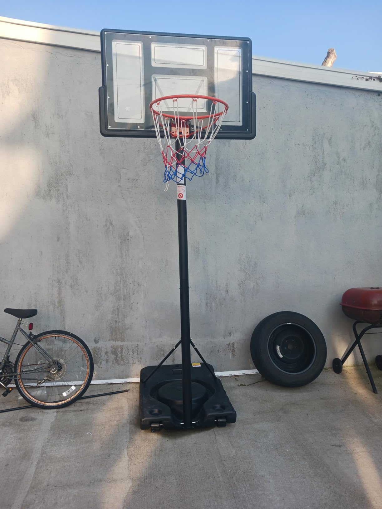 DUMOS 10FT Adjustable Height Portable Basketball Hoop Outdoor for Adult, 44 Inch Shatterproof Backboard w/Shock Absorbent Rim, Fillable Base, 2 Wheels for Swimming Pool/Indoor customer photo 1