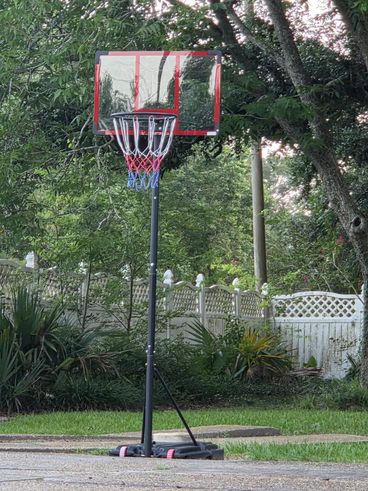 DUMOS 10FT Adjustable Height Portable Basketball Hoop Outdoor for Adult, 44 Inch Shatterproof Backboard w/Shock Absorbent Rim, Fillable Base, 2 Wheels for Swimming Pool/Indoor customer photo 2