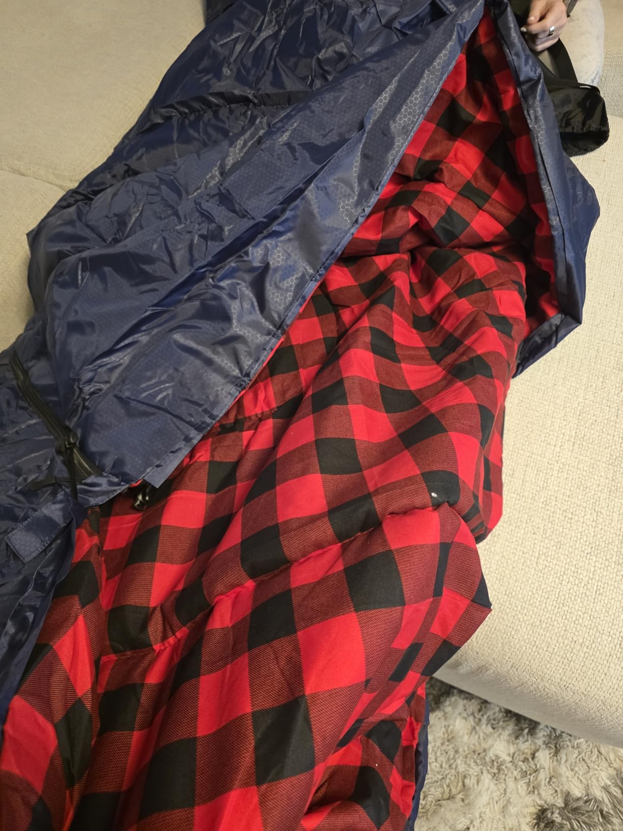Swtmerry Double Sleeping Bag for Adults with 2 Pillows, Big&Tall XL Queen Size Sleeping Bag for 2 Person, Waterproof 2 Person Sleeping Bags for 3 Seasons,Cold Weather&Warm,Camping,Hiking & Backpacking customer photo 2