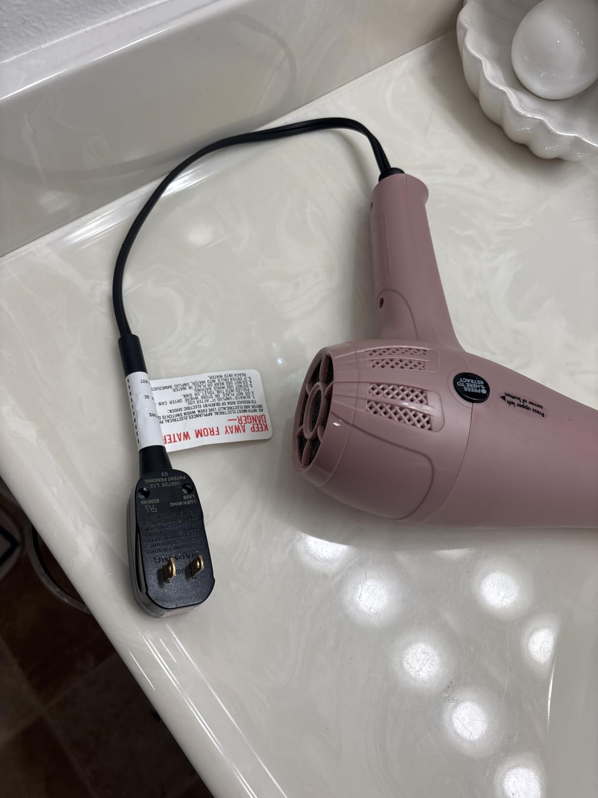 Conair Hair Dryer with Diffuser & Concentrator, 1875W, Matte Light Pink customer photo 1