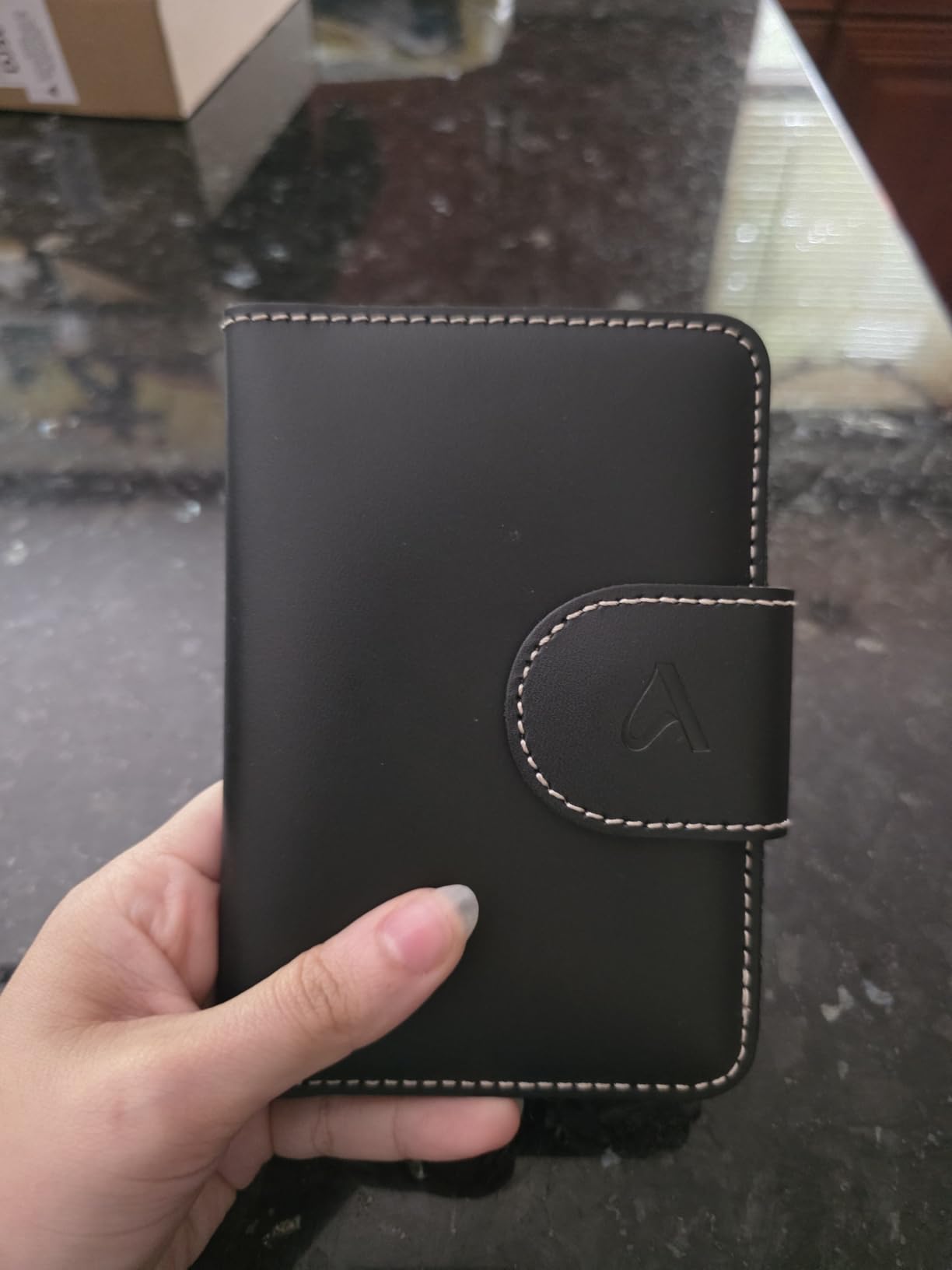 ALLIVE Passport Holder with Luggage Tag, Genuine Leather Passport Holder with AirTag Hidden Pocket, RFID Blocking Travel Wallet for Women & Men, Premium Gift Box, Ready to Gift – Gift Set (Black) customer photo 2