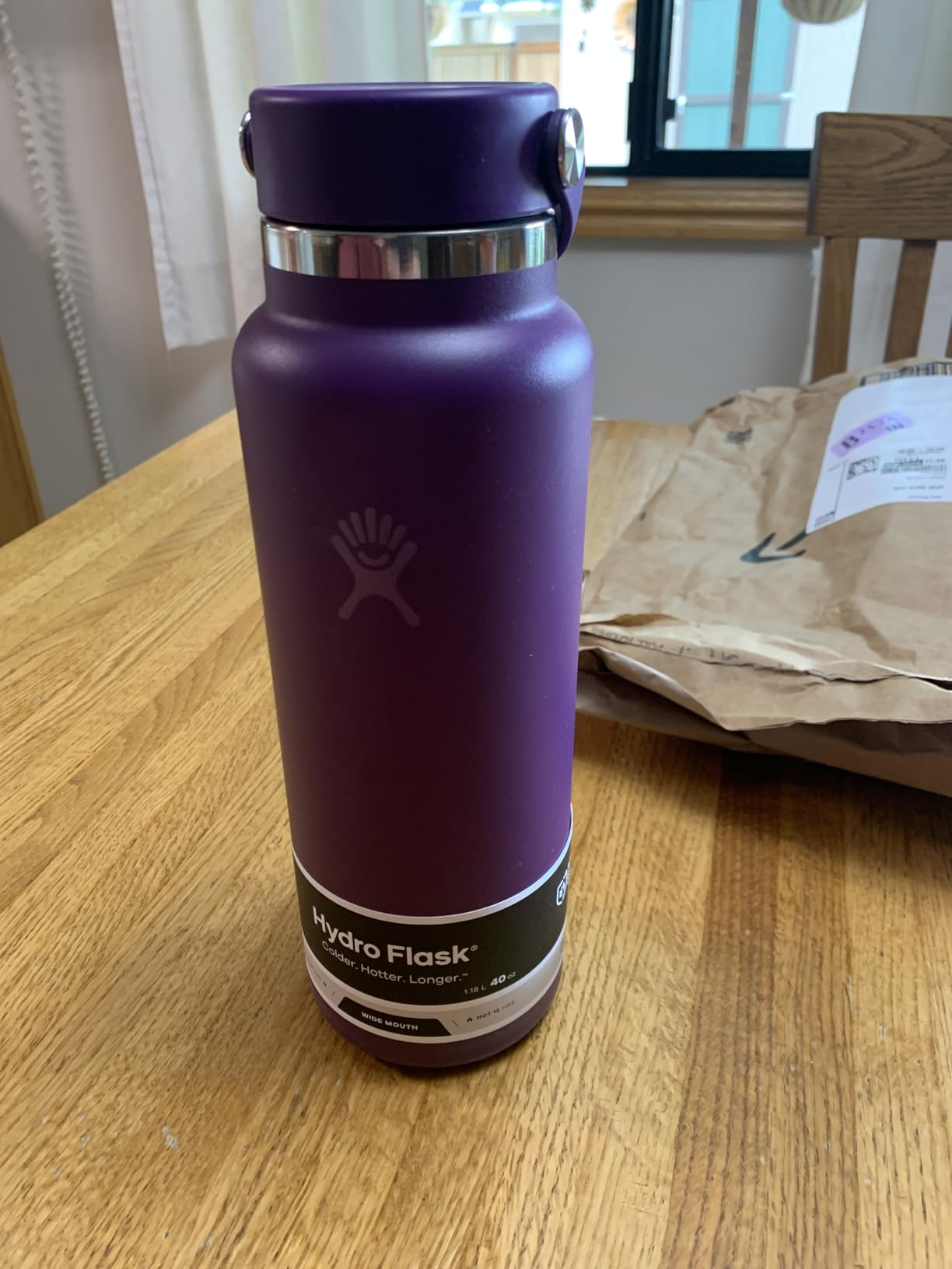Hydro Flask Water Bottle - Insulated Stainless Steel - Wide Mouth Flex Lid, Non Spill, Leakproof and Refillable in 20 Oz Harbor Blue customer photo 2