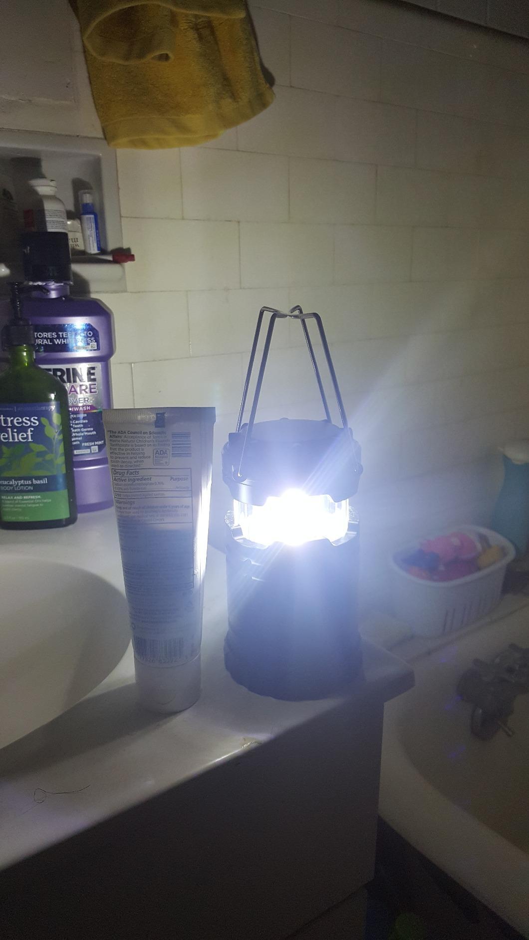 MalloMe Camping Lights LED Lantern Flashlights,Battery Powered Operated Lamp Tent Lanterns for Power Outages,Camping Essentials Outdoor,Home, Emergency Gear, Hurricane Survival(3AA batteries required) customer photo 1