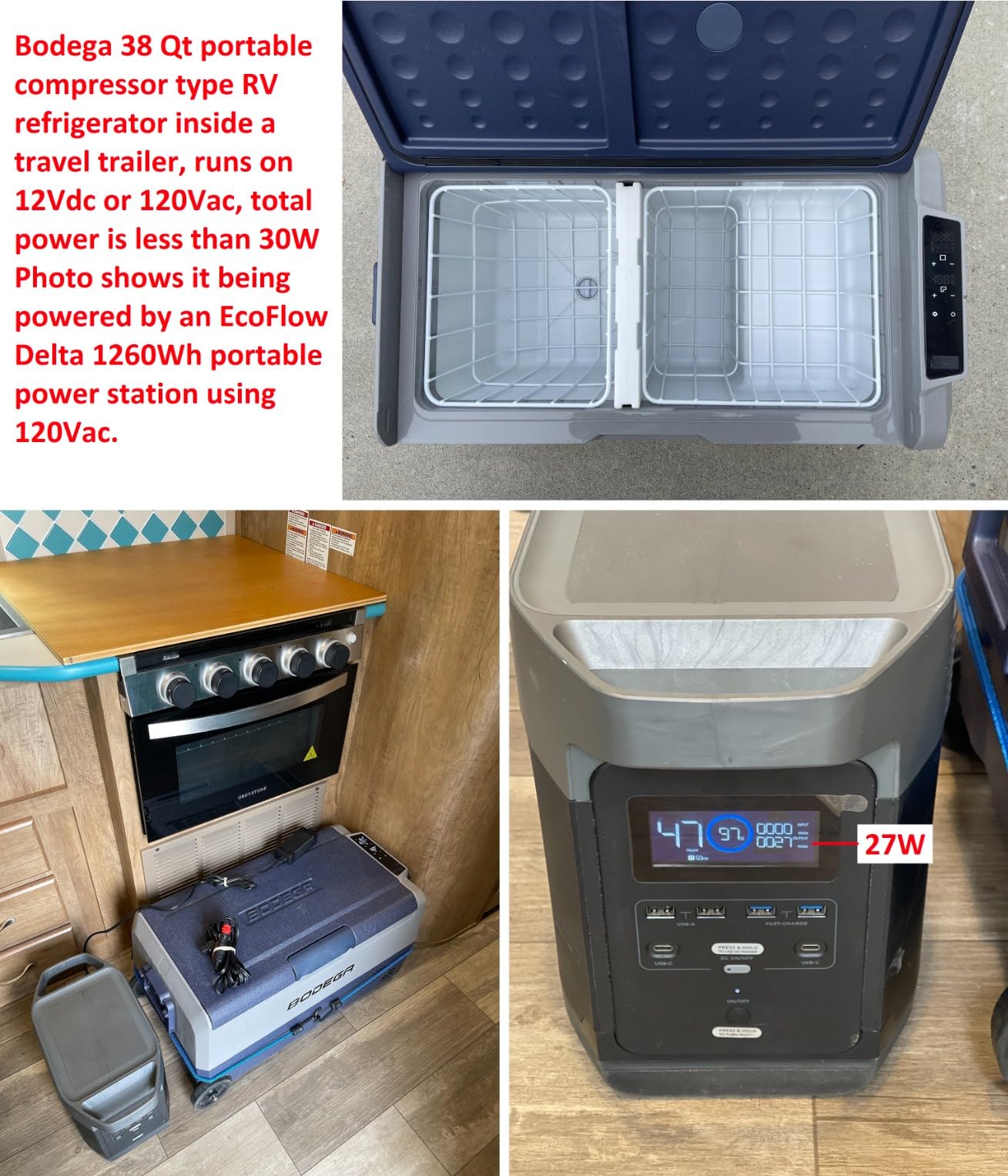 BODEGA 12 volt Car Refrigerator – 16QT Portable， Low Noise, Fast Cooling with LED Display, Multiple Charging Options, Energy-Efficient for Road Trips & Outdoor Adventures customer photo 2