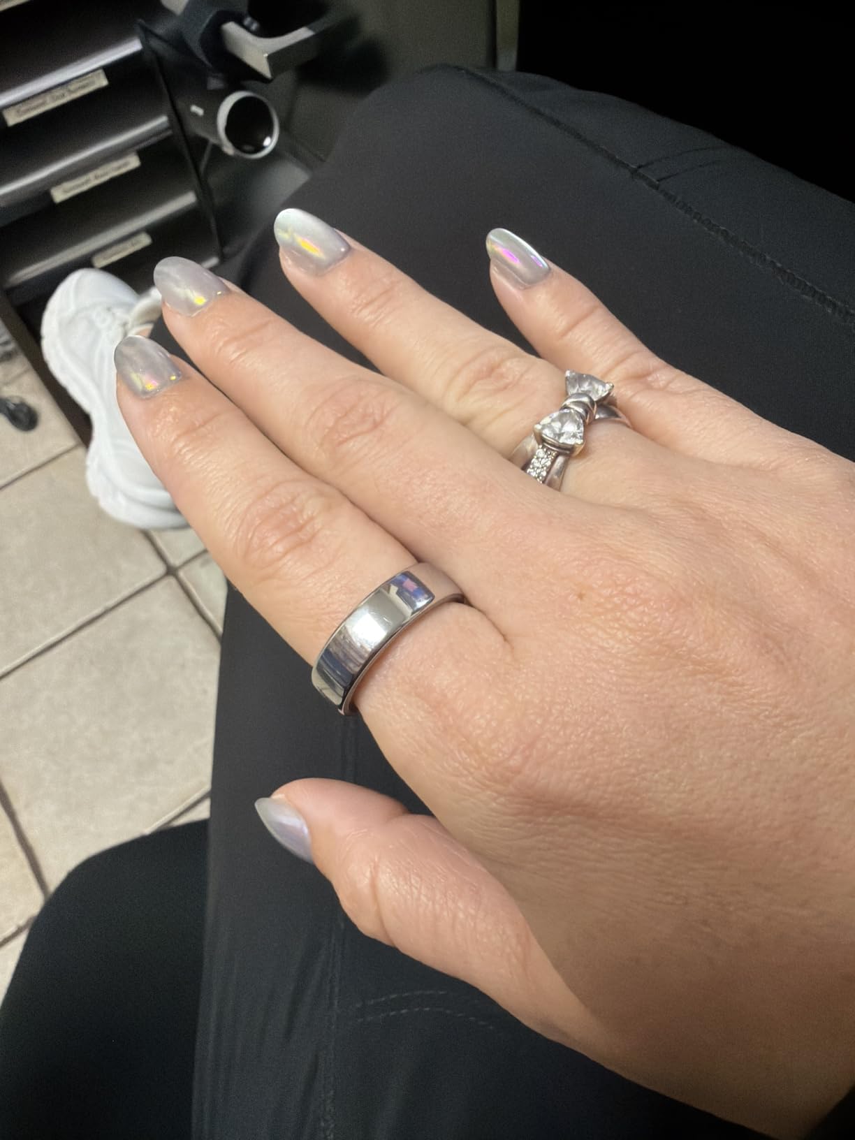 Oura Ring 5 Smart Ring - Silver - Size 7 - Fitness & Sleep Tracker customer photo 2