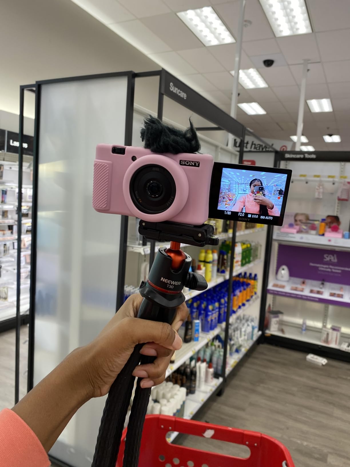 NEEWER Flexible Phone Tripod, Small Mini Camera Webcam Desk Stand, Phone Holder & Action Camera Mount Adapter Compatible with iPhone GoPro DJI Pocket 4 3 Xtra Muse Insta360 for Video Recording, TP34 customer photo 2