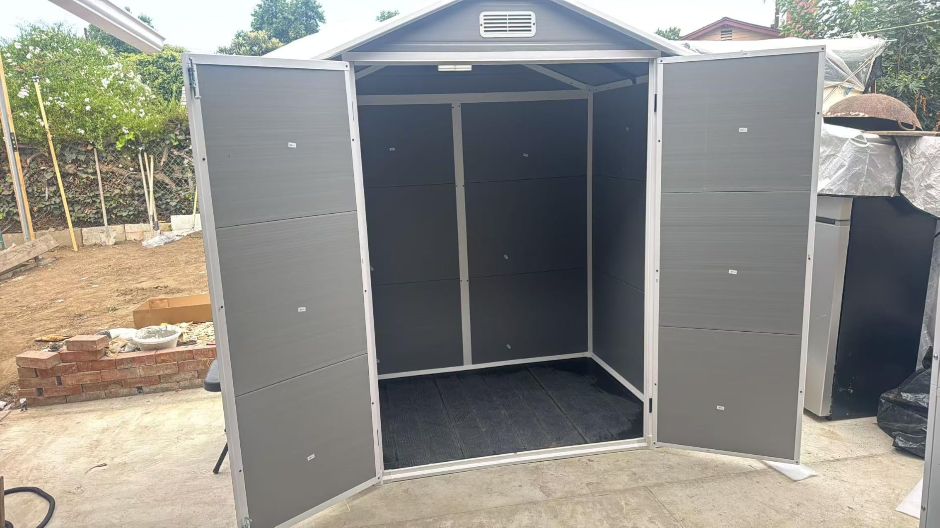 Patiowell 6x4 FT Resin Outdoor Storage Shed with Floor, Light Gray customer photo 2