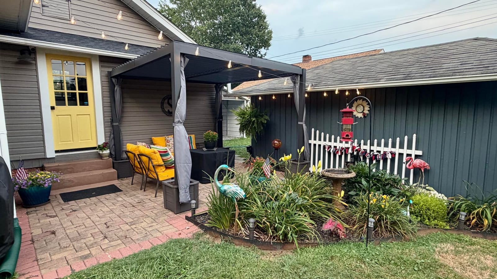 Aoxun Louvered Pergola 10x12 All-Aluminum, Waterproof Curtains and Netting customer photo 1