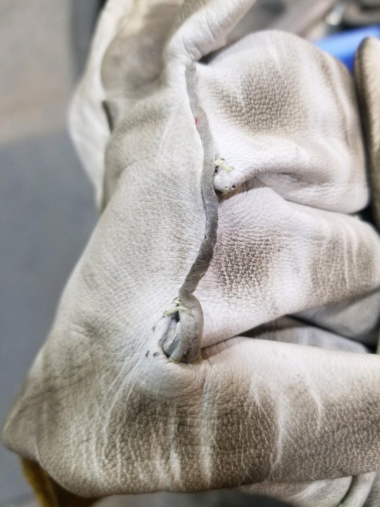 Caiman Premium Goat Grain TIG Welding Gloves, 4-Inch Gold Extended Cuff, Unlined, White/Gold, X-Large (1600-6) customer photo 1
