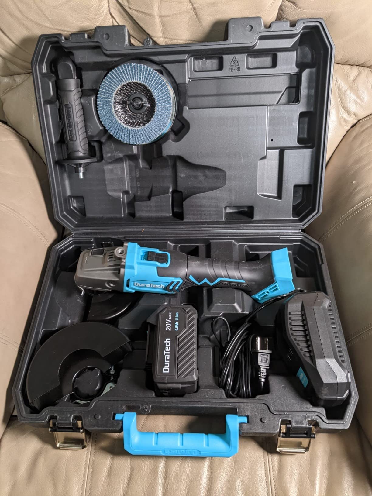 DURATECH 20V Cordless Angle Grinder Kit, 4-1/2 Inch Discs customer photo 1