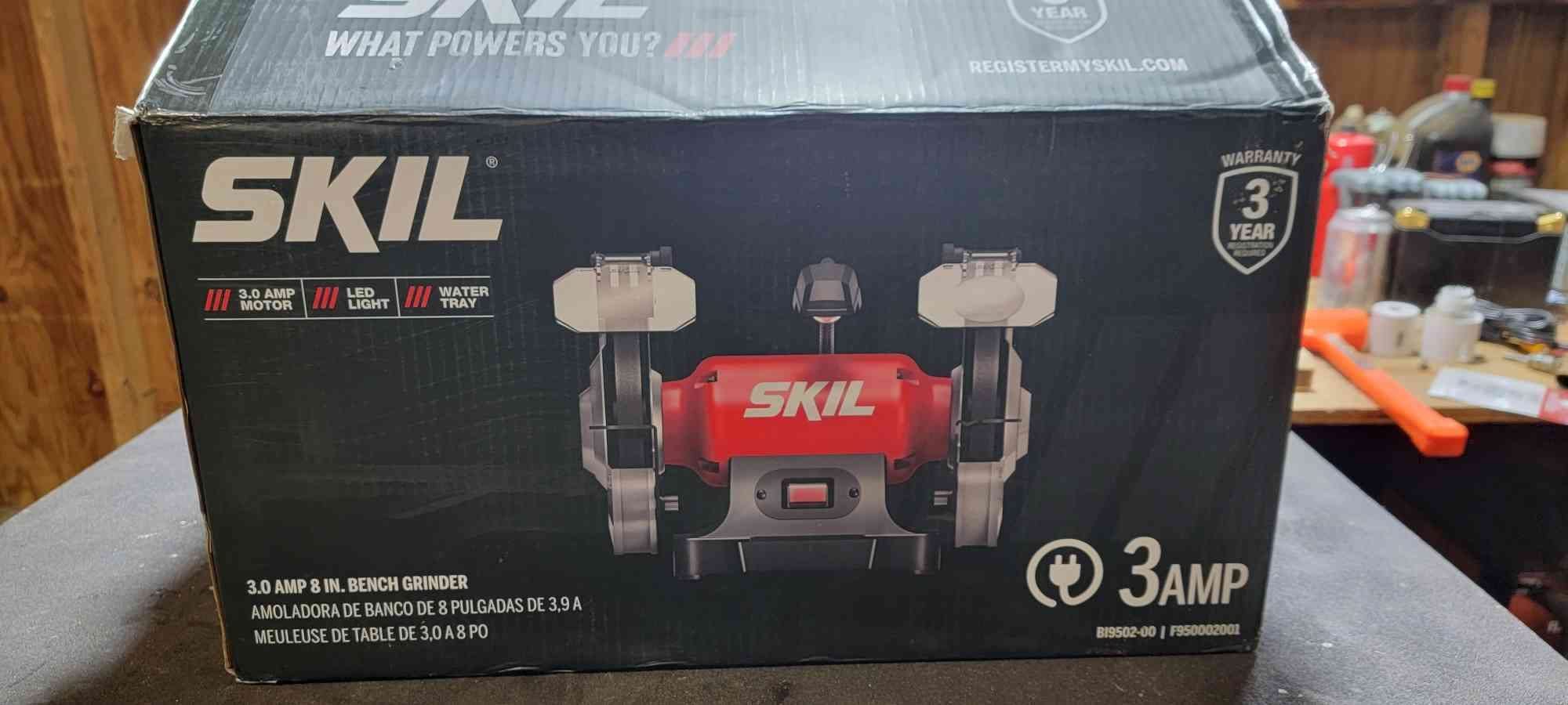 SKIL 3.0 Amp 8 In. Bench Grinder with Built-in Water Cooling Tray & LED Work Light - BI9502-00 customer photo 2