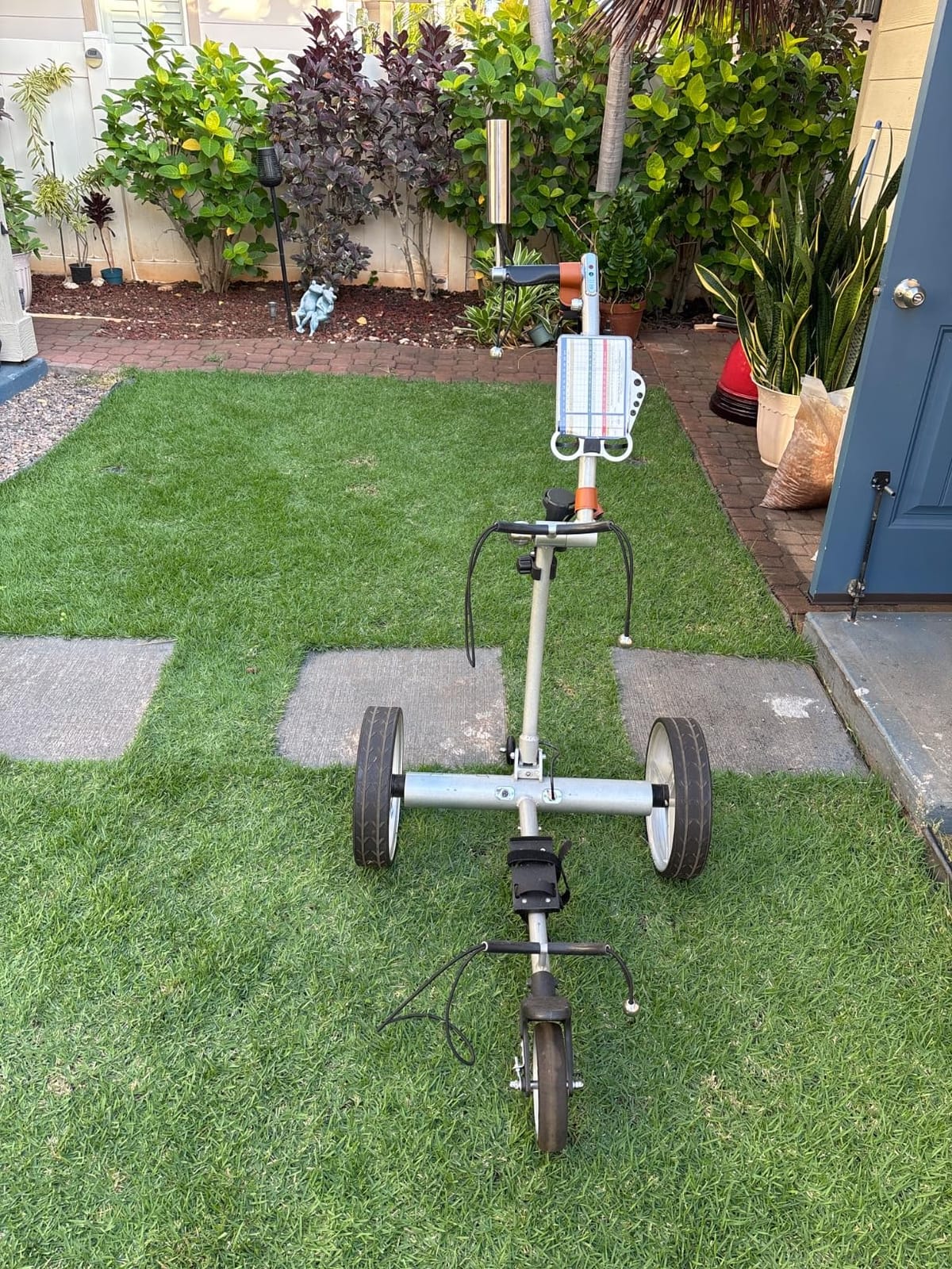 Electric Golf Push Cart with Remote Control – Up to 36 Hole & 1500 Life Cycle Lithium Battery Twin Motors Lightweight customer photo 2