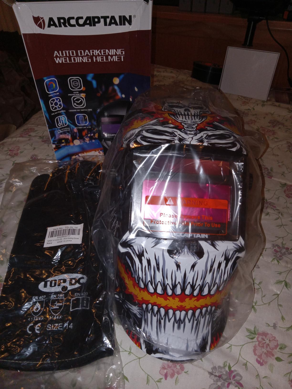 ARCCAPTAIN Welding Helmet Auto Darkening, 1/25000s Response, Shade 4/9-13 customer photo 2