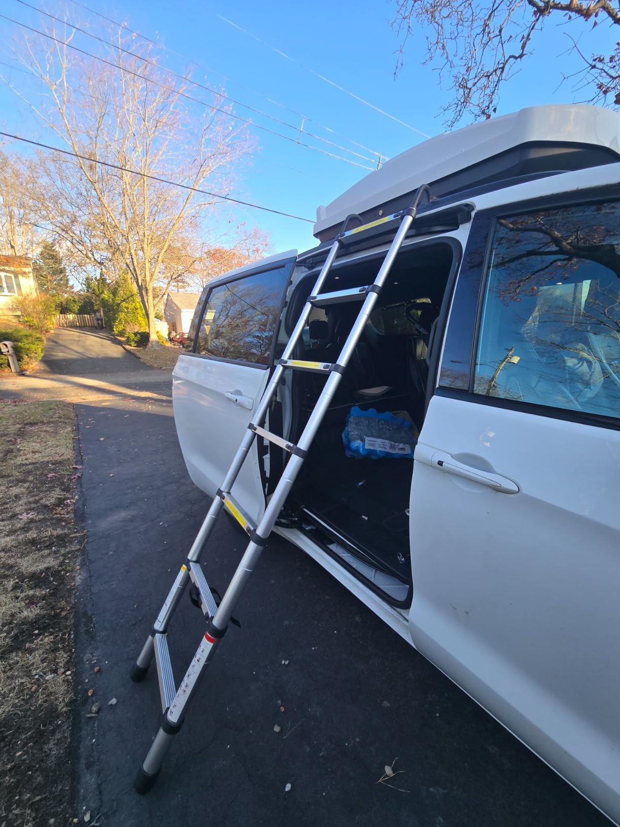 10.5ft Telescoping Ladder, Multi-Purpose Collapsible Ladder with Hook, Aluminum Extension Ladders for Home, Folding Telescoping Ladder for RV, Attic, Daily Use at Home, 330 lbs… customer photo 1