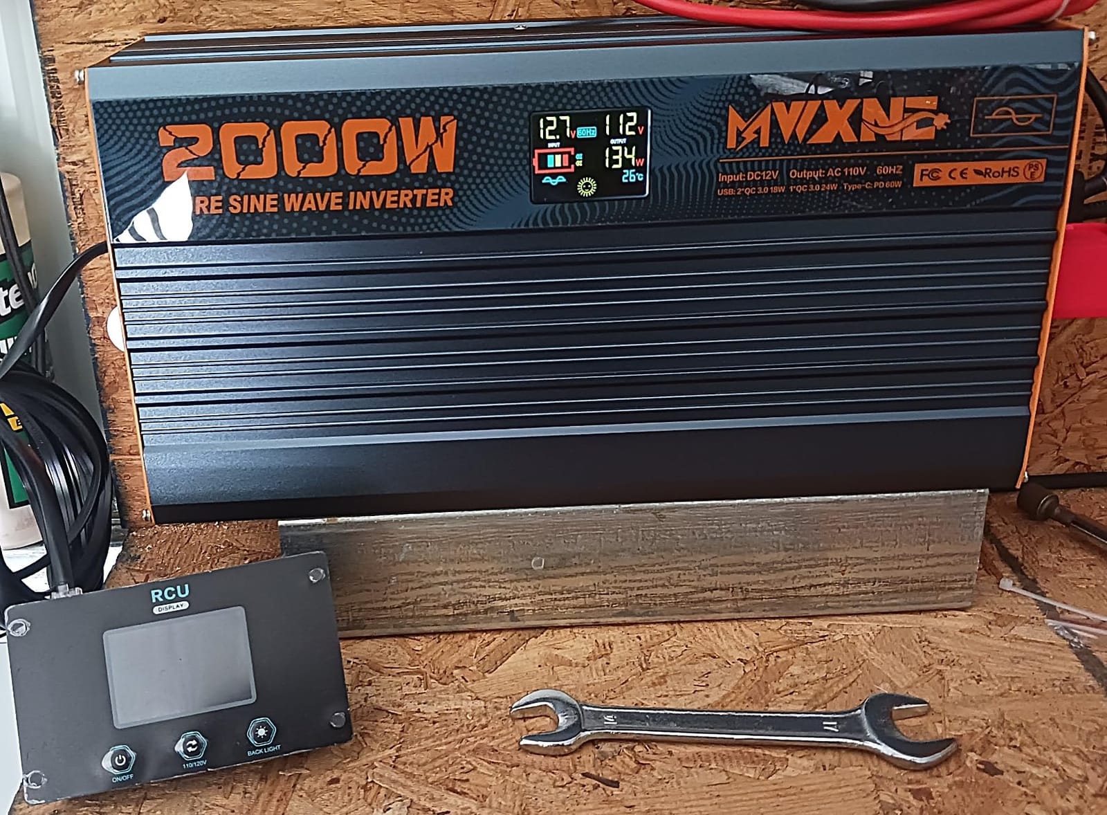 2000W Pure Sine Wave Power Inverter DC 12V to 110V 120V AC with 4 Quick Charging USB Ports& 3 AC Outlets Power Inverters for Vehicles RV Truck Home with LCD Display and Remote Controller customer photo 2