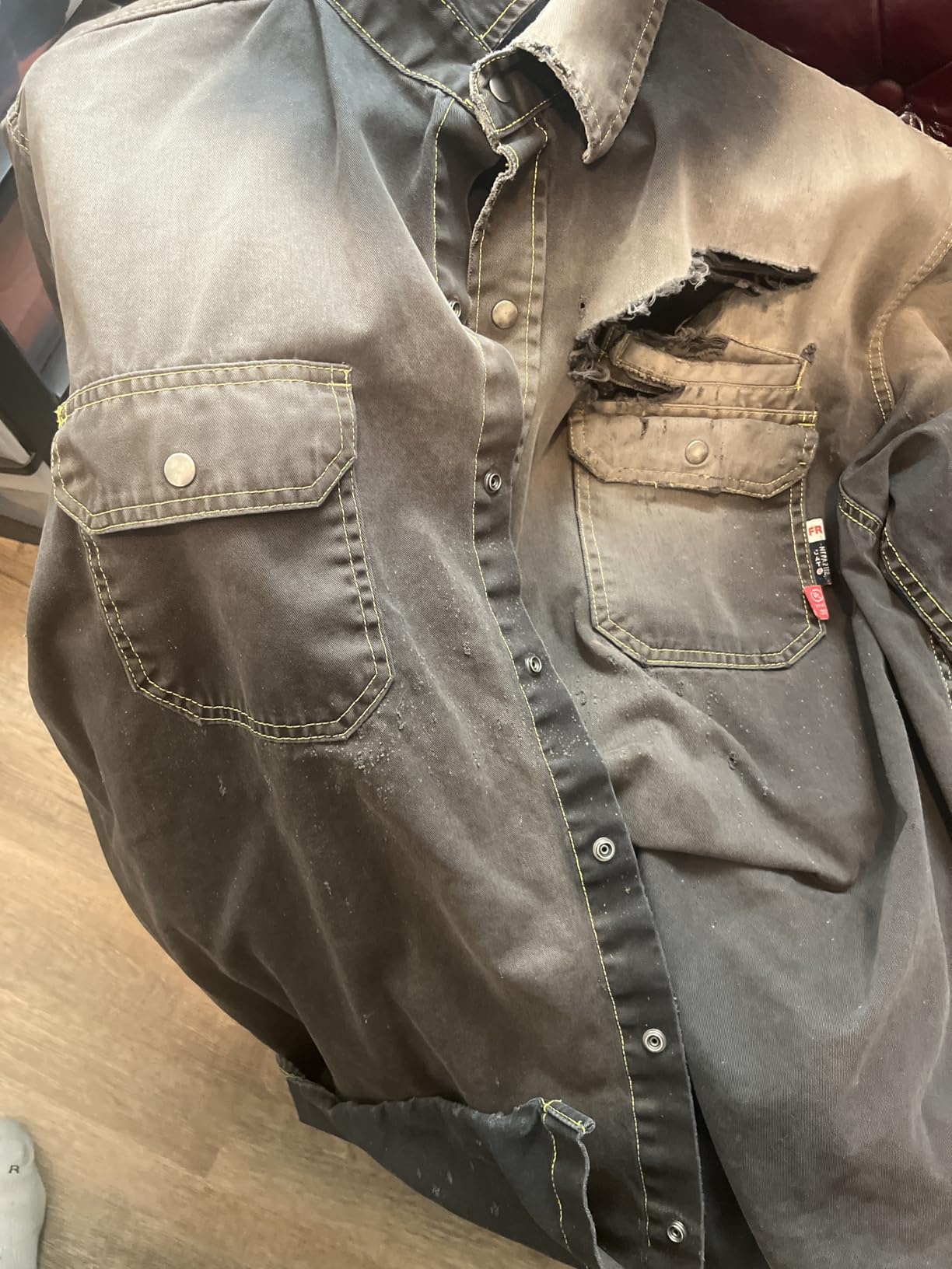BOCOMAL FR Shirts for Men Snaps Down 7.5oz Fire Resistant Welding Jackets customer photo 1