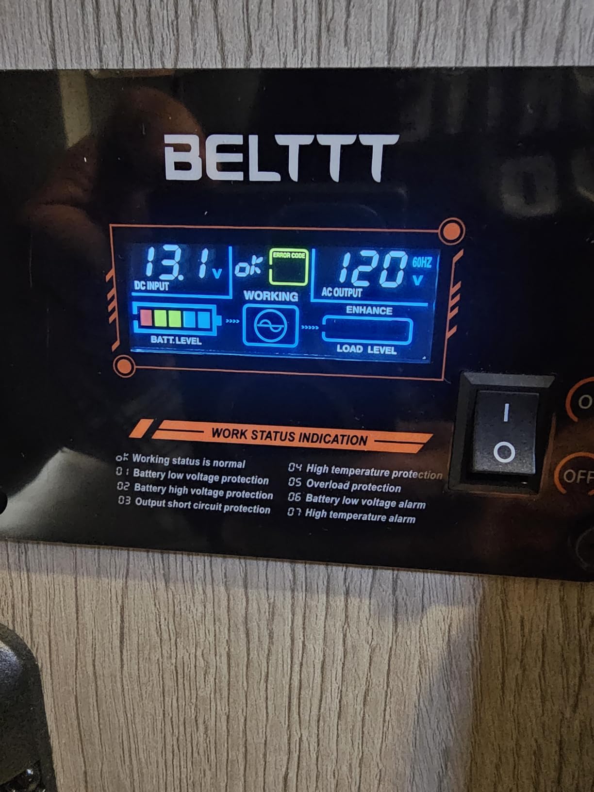 BELTTT 3000W Pure Sine Wave Inverter 12V DC to 120V AC, 6000W Peak customer photo 2