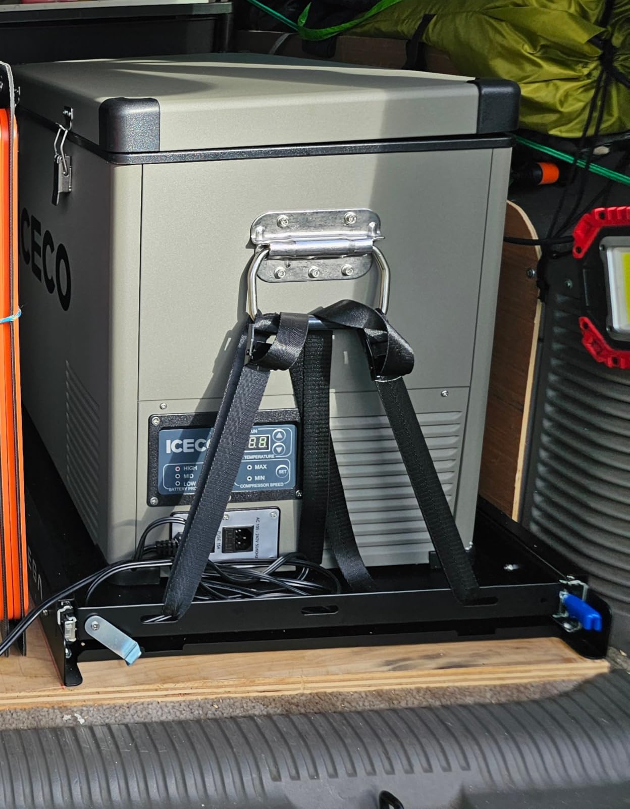 BODEGACOOLER Car Fridge Slide, Inner 29.4 x 17.2in, Vehicle Refriderator Slider with 4 Buckle Straps, Max 220 LBS/100Kg customer photo 1