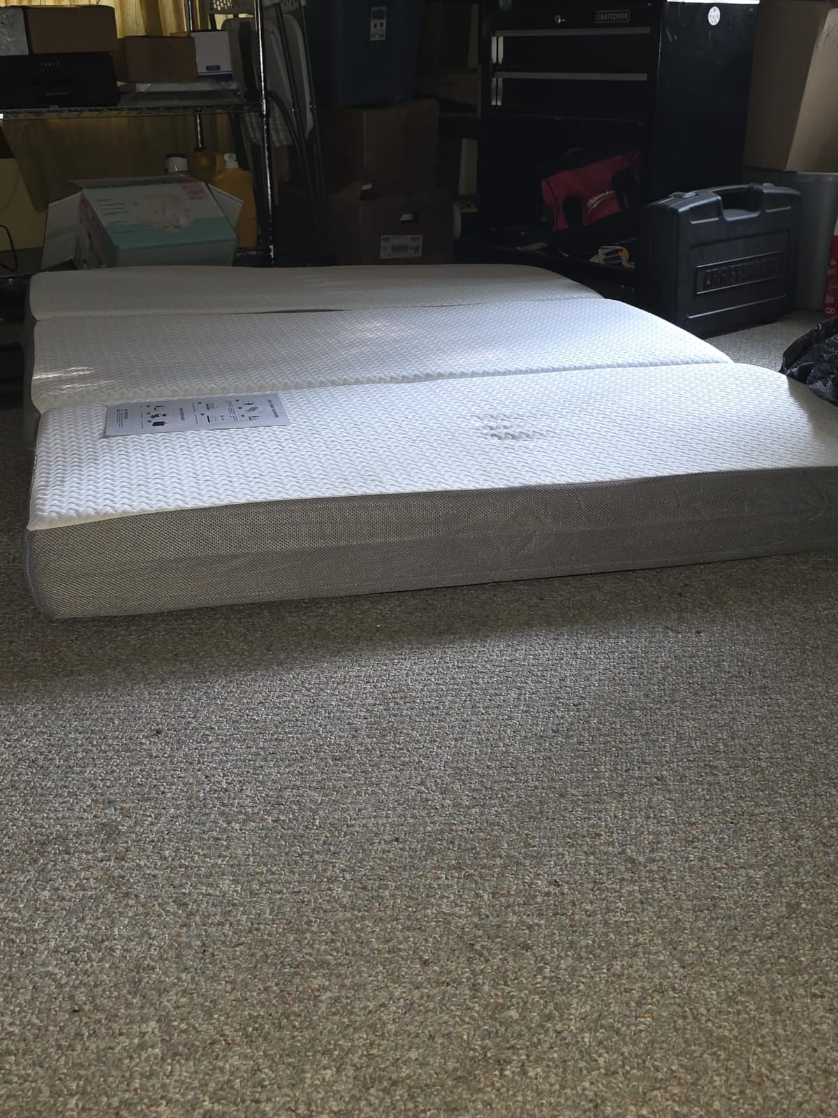 MASVIS Trifold Mattress, 6 Inch Memory Foam Foldable Mattress with Washable Cover, Tri-Folding Floor Bed for Camping, Full customer photo 2